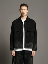 Men's Gradient Plaid Denim Jacket